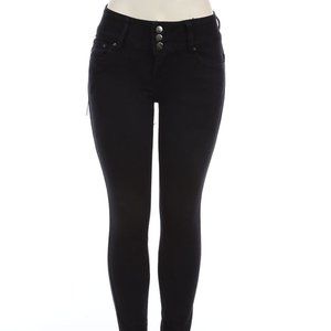 Basic Women Jean Stretch Skinny Comfortable Perfect Fit 3 buttons size 5 black